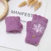 Guantes de punto de lana imitación visón para otoño e invierno, de medio dedo, con tapa táctil, para montar al aire libre, guantes cálidos de felpa, venta al por mayor