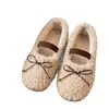 Novas Pantufas de Algodão para Exterior Outono/Inverno com Cobertura de Calcanhar Roupa para Casa para Mulheres Laço Versátil Antiderrapante Resistente ao Desgaste Lã de Cordeiro Atacado
