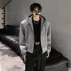 Coleção de outono: cardigã pesado com capuz, jaqueta de cor sólida, roupa esportiva casual masculina, top estiloso e descolado de alta qualidade, jaqueta moletom de luxo