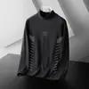 Ropa interior térmica de polar con temperatura constante y capa interior engrosada para hombres y mujeres, camiseta de manga larga estampada de cuello alto, ropa de otoño