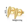 Pendientes de Acero Inoxidable con Oro de 18K Espiga Moda Europea y Americana Lujo Accesible Pendientes de Gama Alta para Rostros Cuadrados y Redondos Envío Directo