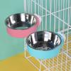 Venta al por mayor de suministros para perros, jaula colgante, cuenco de acero inoxidable para perros, cuenco individual de doble propósito, cuenco para comida para perros, venta directa de fábrica