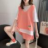 Traje deportivo casual sencillo de verano nuevo de talla grande para chica gordita de 200 kg, conjunto de dos piezas de manga corta y shorts