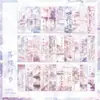 30 peças de marcadores de página de papel estilo paisagem chinesa em uma caixa, apresentando caligrafia antiga e motivos cênicos, adequados para diários e leitura