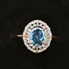 Anel Europeu e Americano Transfronteiriço S925 Corte Flor de Gelo Diamante de Alto Carbono Anel Feminino Seiko Alta Qualidade Face de Corte Flor de Gelo Anel Totalmente Cravejado com Diamantes