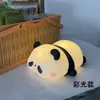Lámpara de Noche Recargable Popular de Panda, Lámpara Sensible al Tacto, Luz Suave, Lámpara de Mesita de Noche para Dormitorio que Protege los Ojos, LED de Ambiente Colorido con Temporizador