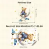 Suspensórios de lua de desenho animado urso fofo adesivos de parede autoadesivos decoração para quarto de criança quarto de dormir adesivos ZN3184H