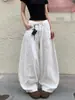 Jeans Retro Americano Blanco Scimitar Tallas Grandes Mujer 2025 Nuevo Diseño Adelgazante Caída Rectos Pierna Ancha Pantalones