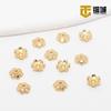 Suporte de flor de cinco pétalas de ouro 14K banhado a ouro real colar de pérolas ocas octogonais espaçador artesanal diy acessórios de junta de contas
