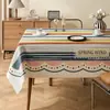 Toalha de Mesa de Luxo Leve de Alta Qualidade Impermeável e à Prova de Óleo Estilo Retro Americano Dopamina Tapete para Mesa de Jantar Estilo Ins Toalha de Mesa para Mesa de Centro