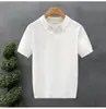 Camisa de punto de alta calidad con cuello, polo de verano, manga corta, corte ajustado, color liso, simple y elegante, para hombre 2026