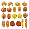10 Estilos Realistas Brinquedos de Comida 3D Pingentes Criativos de Hambúrguer de Resina Chaveiros DIY Acessórios de Joias