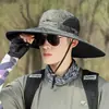 Sombrero de Malla Transpirable para Hombre con Protección Solar para Primavera y Verano, Sombrero de Sol de Ala Ancha, Sombrero de Montañismo para Exteriores, Sombrero Vaquero de Pescador Multiusos para Mujer