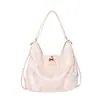 Mochila linda de dibujos animados de alto valor para estudiantes mujeres, versátil para ir al trabajo, bolso de mano de un solo hombro, bolso cruzado estilo escolar de osito pequeño