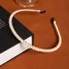 Faixa de Cabeça Chanel Estilo Diamante Pérola Primavera Verão Moda de Alto Padrão Versátil Acessórios de Cabelo Elegante Doce Feminino