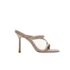 Nuevas sandalias de tacón de aguja de alta gama color nude de una sola tira con punta cuadrada para mujer 2026, perfectas para el verano, con un estilo chic y versátil para el uso diario