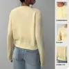 Cárdigan de Punto para Mujer Amazon Fashion, Cuello Redondo, Manga Larga, Suéter de Color Sólido, Nuevo Top Versátil de Ajuste Delgado para Primavera