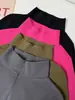 Top OEM gris personalizado de manga larga para mujer, otoño e invierno, forro polar, corte ajustado, con hombro normal y cuello de solapa, camiseta interior ajustada