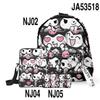Mochila escolar de tres piezas con estampado 3D de Sanrio Kuromi Kuromi, mochila para estudiantes, estuche para lápices