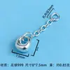 Plata Pura 999 Colgante de Cuentas Separadoras de Pez Loto Accesorios Retro Fat Fortune Accesorios de Tres Vías Borla Materiales Hechos a Mano DIY