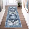 Alfombra Rayada Retro Americana Persa Transfronteriza para Dormitorio Resistente al Desgaste Antideslizante Manta de Cabecera Fácil Cuidado Alfombra de Pasillo Tapete de Cocina