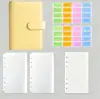 Cuaderno de Hojas Sueltas A6 Amazon Transfronterizo, Agenda Estilo Macarrón, Páginas Interiores Rayadas Lindas, Cuaderno de Diario Desmontable