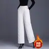 Pantalones de Algodón con Relleno de Plumas para Mujer para Otoño e Invierno 2025, Ropa Exterior Acolchada de Nuevo Estilo, Leggings Gruesos de Moda Estilo Chino para Mamás