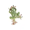 Broche Sapo Verde Totalmente Cravejado de Strass Broche de Animal Cartoon Unissex Feminino Festa Casamento Presente