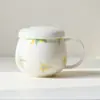 Taza de Cerámica Pintada a Mano de Osmanthus de las Dinastías Tang y Song con Separación de Agua y Té, Taza para Beber Té, Taza de Oficina con Tapa y Filtro