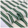 097# algodão e linho três quartos (002) Tecido listrado de algodão e linho jacquard espesso T-shirt suéter moda malha