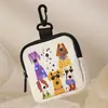 Várias Bolsas de Moeda com Tema de Filhotes, Bolsas de Armazenamento Impermeáveis com Zíper em Couro Sintético, Estojos Multifuncionais Mini para Fones de Ouvido