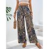 Pantalones anchos casuales estampados de Amazon para mujer, moda de verano 2024, fáciles de combinar, ropa de mujer europea y americana