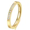 Nuevo Producto de Amazon Europeo y Americano Anillo de Moda Simple con Diamantes de Circonita de Fila Única de 3 mm Venta al por Mayor Anillo Creativo de Venta Caliente para Mujeres