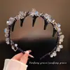 Diadema de Cristal para Mujer Estilo Nuevo, Exquisita Diadema Coreana con Dientes de Agarre, de Gama Alta y Elegante con Pedrería, Diadema Versátil