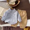 Camisas casuales de manga larga para bebés niños y niñas, camisas de primavera y otoño, tops y pantalones para niños, diseño de dibujos animados, colección de primavera y verano
