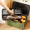 Caja de Herramientas, Gran Capacidad, Caja de Almacenamiento Compartimentada de Múltiples Niveles con Protección por Contraseña, Caja de Almacenamiento Portátil, Caja de Almacenamiento Diversa Apilable para Montaje en Coche