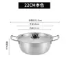 Olla para fideos instantáneos de acero inoxidable coreana de moda, olla para fideos de doble asa, olla para ramen sin recubrimiento con tapa, pequeña olla caliente para sopa para exportación