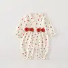 Mameluco de Manga Larga Sin Costuras de Algodón Puro para Bebé, Mono Colorido de Puntos para Recién Nacidos Niñas, Pijama para el Hogar de Primavera y Otoño