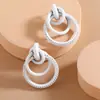 Pendientes grandes, redondos y exagerados de colores, de estilo europeo y americano, con personalidad de moda, temperamento, metal, geométrico, retro, estilo frío, para mujer