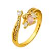 El Popular Anillo Copo de Nieve de Oro Arena de Xiaohongshu es Moderno, Exquisito, Ligero y Lujoso, Apertura de Boda, Venta al por Mayor de Anillo de Zirconia Ajustable
