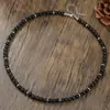 Nuevo Collar de Piedras Naturales con Onyx Negro, Piedra Volcánica y Piedra de Puntos Azules, Estilo Bohemio para Hombre, Collar de Vacaciones