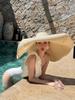 Moda Verano 2025 Nuevo Color Sólido Conservador Cubre Piel Aspecto Adelgazante Traje de Baño de una Pieza Francés con Lazo Sexy para Mujer