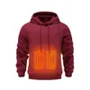 Suéter con Forro Polar Caliente con Calefacción USB para Hombre, Ropa Casual Cálida para Exteriores, Suéter con Capucha de Calefacción Eléctrica