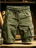 Em Estoque Transfronteiriço Masculino Verão Novo Vintage Multi-Bolsos Shorts Moda Tendência Solto Casual Shorts Cargo