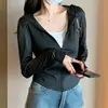 Ropa Protectora del Sol de Seda de Hielo Morada para Mujer, Ropa Protectora del Sol para Exteriores de Verano, Chaqueta con Capucha de Corte Ajustado
