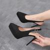 9626-6 Sapatos de salto alto impermeáveis de mesa de 12 cm, salto agulha, sapatos pontudos, femininos, ocos, sexy, sapatos de trabalho, primavera de 2022
