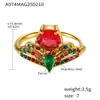 Açúcar Aço Inoxidável Banhado a Ouro Indústria Pesada Microincrustado Brilhante Exagerado Luxo Anel de Abertura Lateral Anel Totalmente Cravejado Ajustável para Mulheres