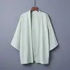 Estilo Chino Color Retro Bata Haori Japonesa Holgada Versátil Cardigan Kimono Camisa Verano Protección Solar Ropa Exterior