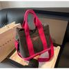 Bolso Pequeño de Lona Estilo Coreano para Mujer 2023 Nuevo Bolso de Mano con Costuras en Color de Contraste Bolso de Hombro Cruzado Bolso Mensajero Trendy