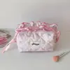 Bolsa de maquillaje de alta capacidad y elegante para estudiantes, bolsa de almacenamiento portátil para labiales, cables de datos y otros artículos, papelería estudiantil y estuche para lápices para niñas